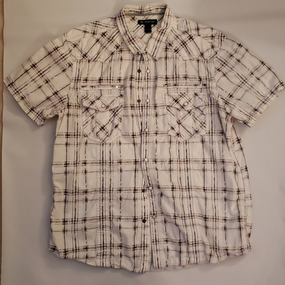 INC mens button down short sleeve